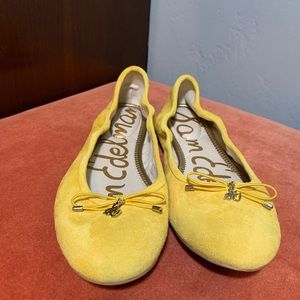 NEW Sam Edelman Yellow Suede Ballerina Flats